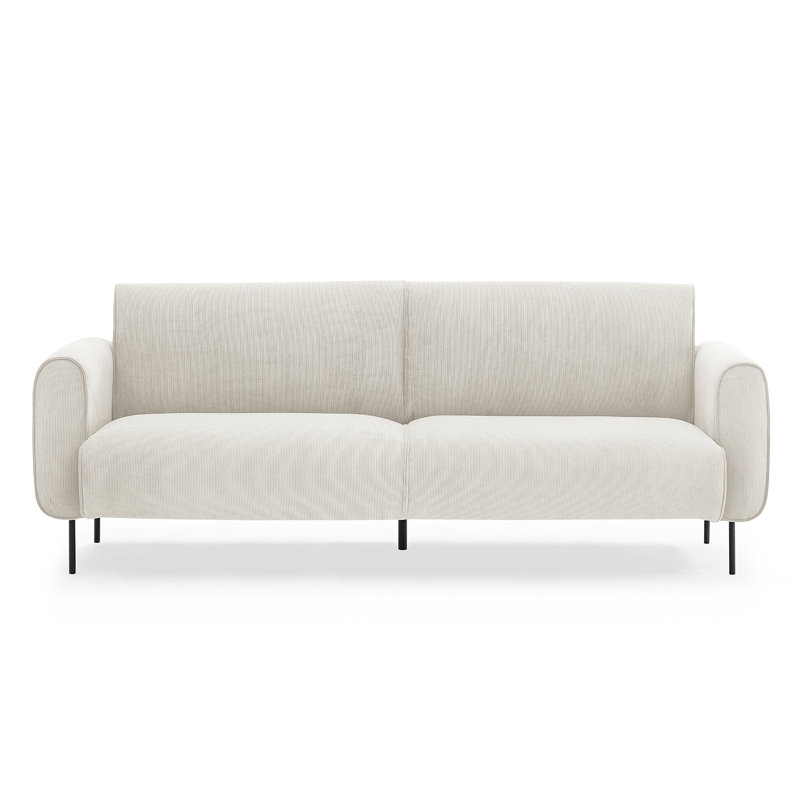 213.2Cm Round Arms Sofa, Beige