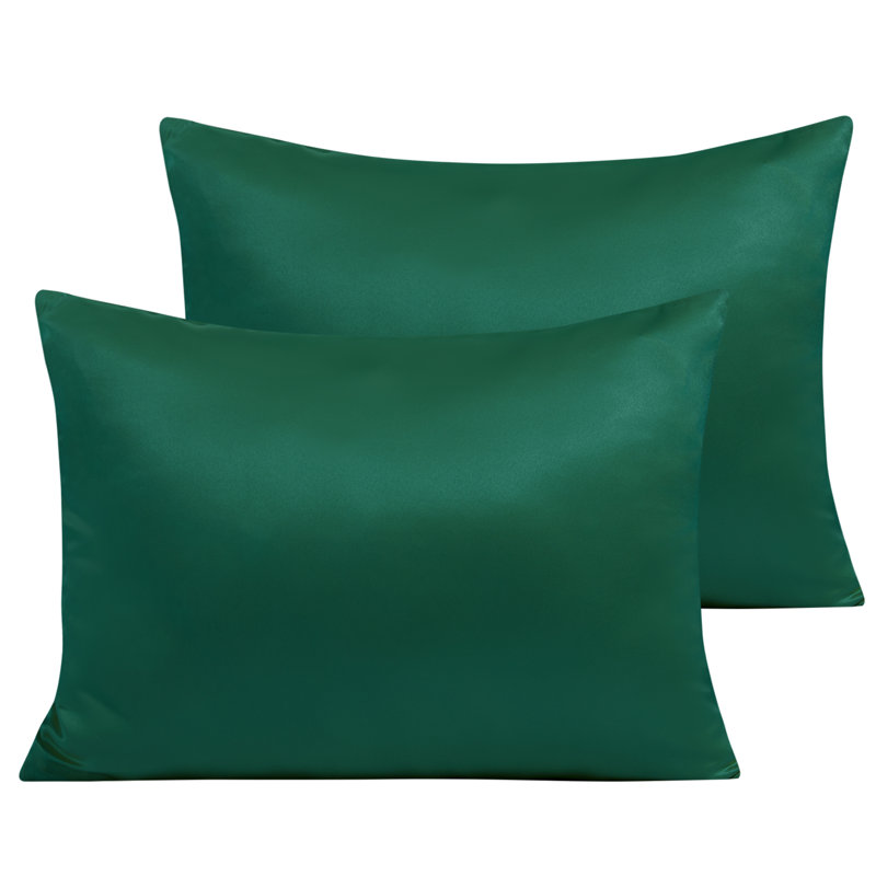Taies d'oreiller pour tout-petits, taies d'oreiller en satin de soie à fermeture à glissière 13 x 18 - NTBAY, Vert foncé