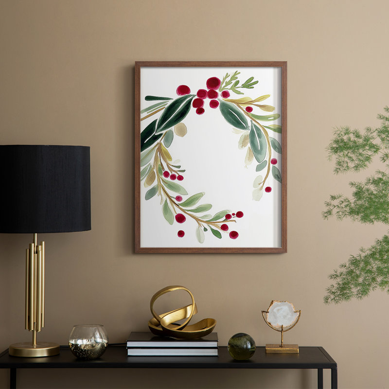 «Christmas Holiday Art DCCXCII», reproduction d'art encadrée - bois massif, H 11 po x l 9 po, Noyer