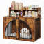 Cage pour chien de 119 cm (47 pouces) avec tablette de rangement ouverte et deux crochets latéraux, structure robuste en fer et bois, table d'appoint pour grands chiens-661481832