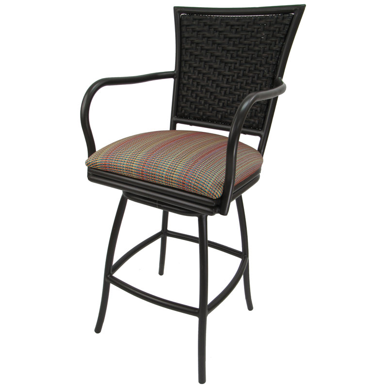 Tabouret de bar 26 po avec coussins Cutlip, Brun