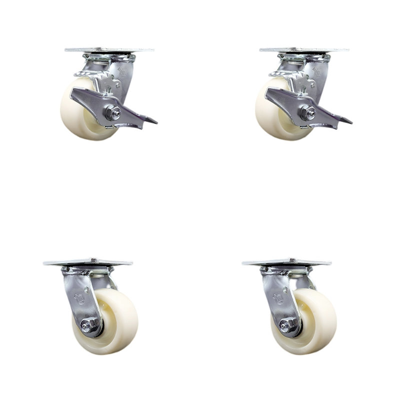 4 Piece Stainless Steel Nylon Caster Set