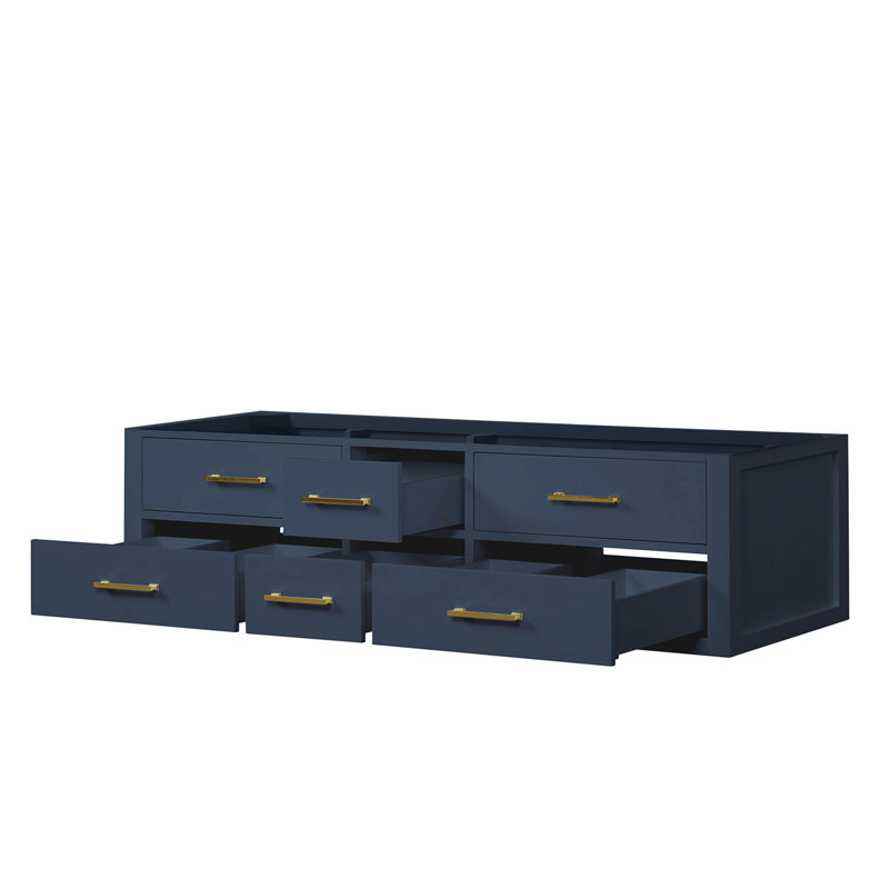 Meuble-lavabo double 72 po X P 22 po D, Doré, Bleu
