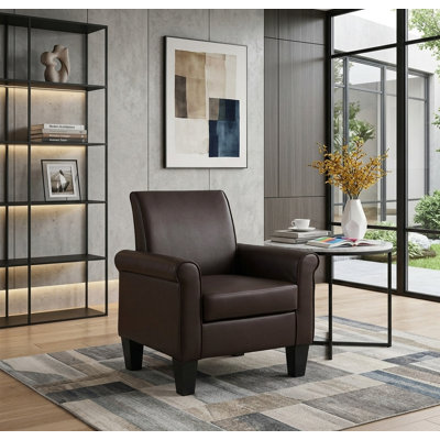 Alrun Upholstered 29" Wide Faux Leather Armchair