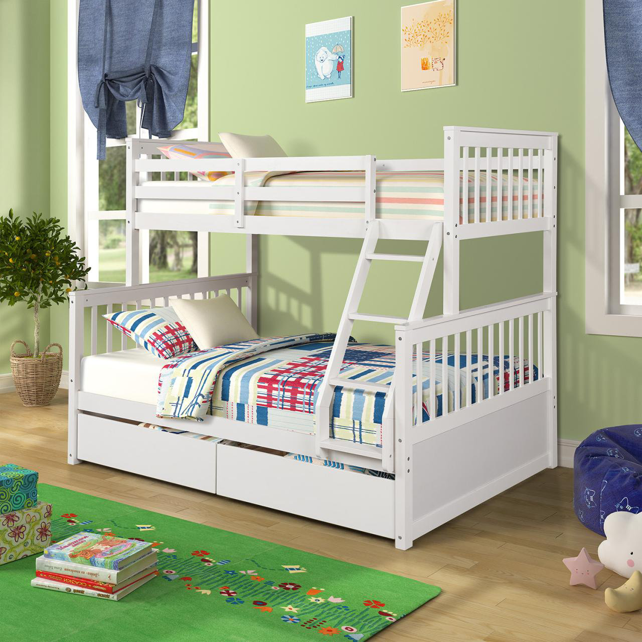Harriet Bee Deakyneville Twin Over Full Solid Wood Standard Bunk Bed by ...