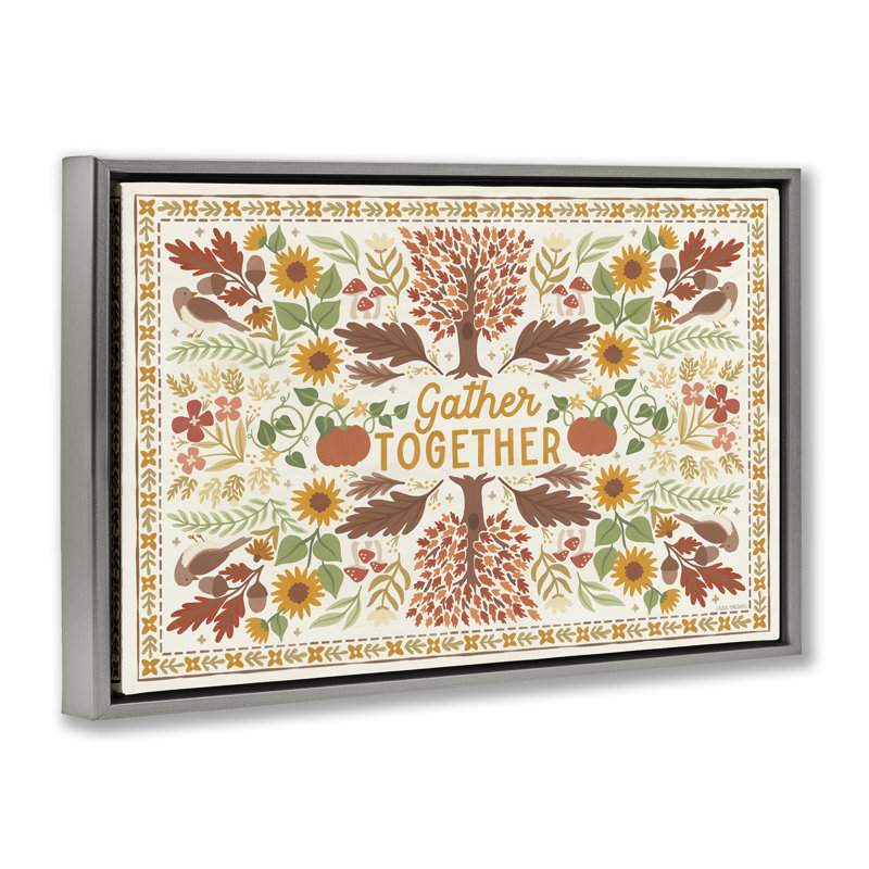 Toile «Gather Together» par Laura Marshall, Cadre flottant gris lustré, H 21 po x l 31 po