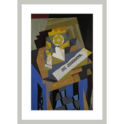 Journal et plat à fruits par Juan Gris