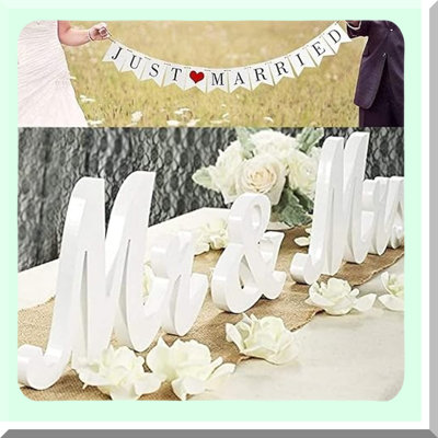 Large White Wooden Mr and Mrs Sign for Wedding and Party Decor