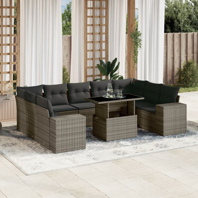 Ensemble de canapé de jardin Vidaxl gris