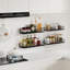 Ensemble de 4 tablettes murales flottantes en bois massif et en métal avec rails de protection - Tablette de rangement robuste pour salle de bain, chambre à coucher, salon, cuisine, bureau