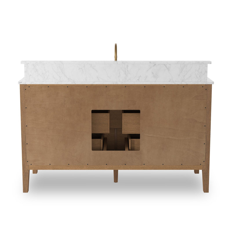 Elliston Single Wide Vanity-Carrara Marble