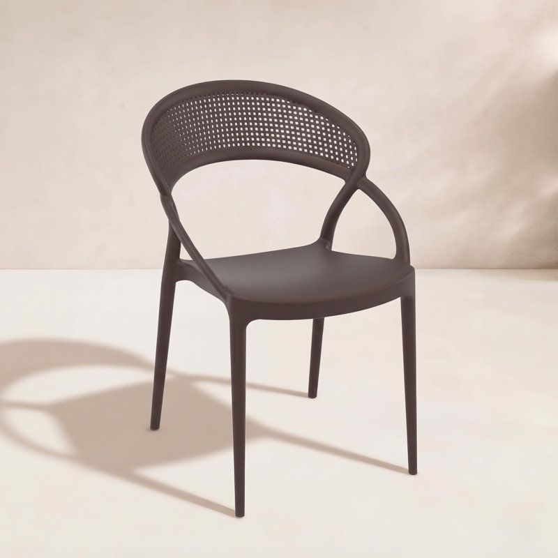 Chaise d'appoint empilable pour patio Farrah, Brun