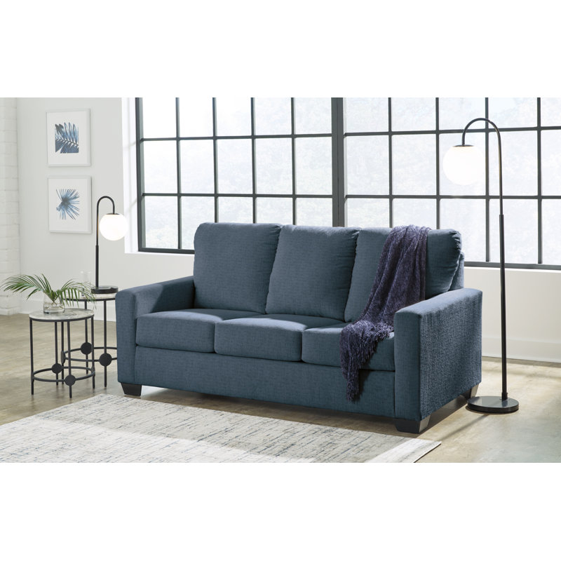 Clorene Upholstered Sleeper Sofa, 39" H x 76" W x 40" D, Navy Blue