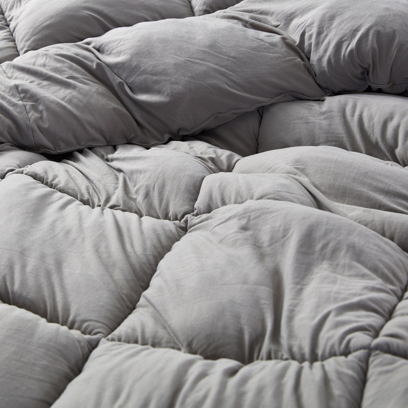 Summertime Coma Inducer Spandex-Infused Oversized Comforter, Morning Gray, Alaskan King Comforter
