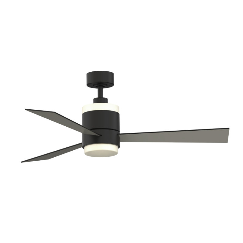 Latimore 48'' Ceiling Fan with Light Kit, Black/Sliver