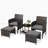 5 Pieces Outdoor Wicker Patio Conversation Set With Cushions And Ottoman-855094287