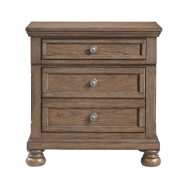 Table de chevet transitionnelle 1pc avec meubles de chambre à coucher en bois