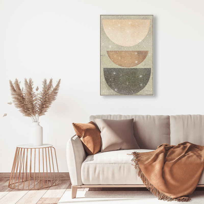 Sun-Kissed Minimalism III Canvas Abstract Print by Oliver Gal, Black Frame, 10 x 15, 46"H x 31"W, Silver Frame