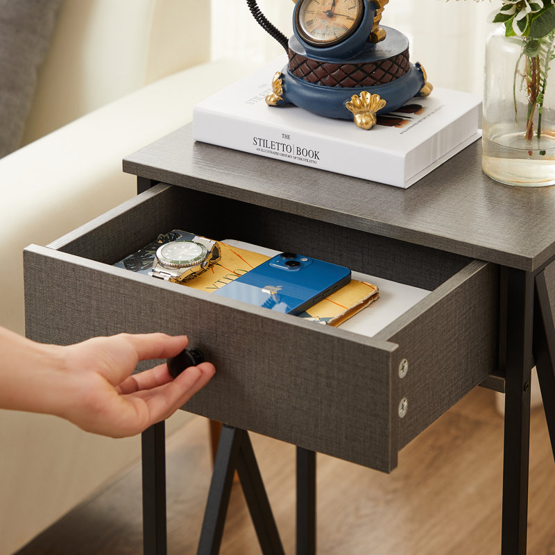 Table de bout Kempst avec tables de bout X-Design, Gris chiné, Individuel