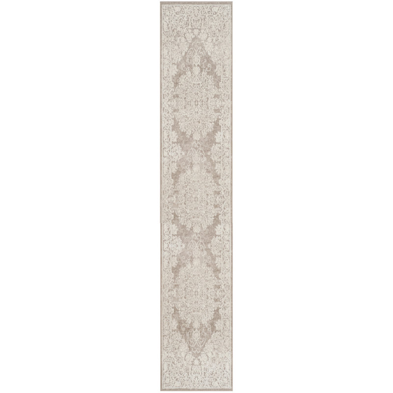 Tapis beige / crème Calidia, Tapis de couloir 2 pi 3 po x 10 pi