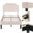 Kempst Twin Size Bed Button Tufted Upholstered Adjustable Headboard, Strong Wood Slat Support Bed Frame, Beige-1678332820-1685376030