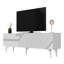 Meuble télé moderne blanc et argent 59,1 po x 19,3 po x 15,7 po | 100% panneau de particules enduit de mélamine, épaisseur: 0,7 pouce | Solution de rangement élégante pour le salon, design durable et élégant-1431286059