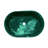 Elegant Oval Natural Marble Sink, Dark Green, Polished Finish, Countertop Bathroom Decor