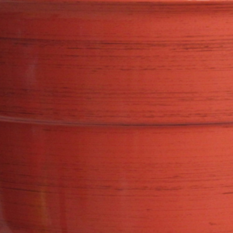 Indoor/Outdoor Glazed Brushed Happy Plastic Planter, Large, 15", Red
