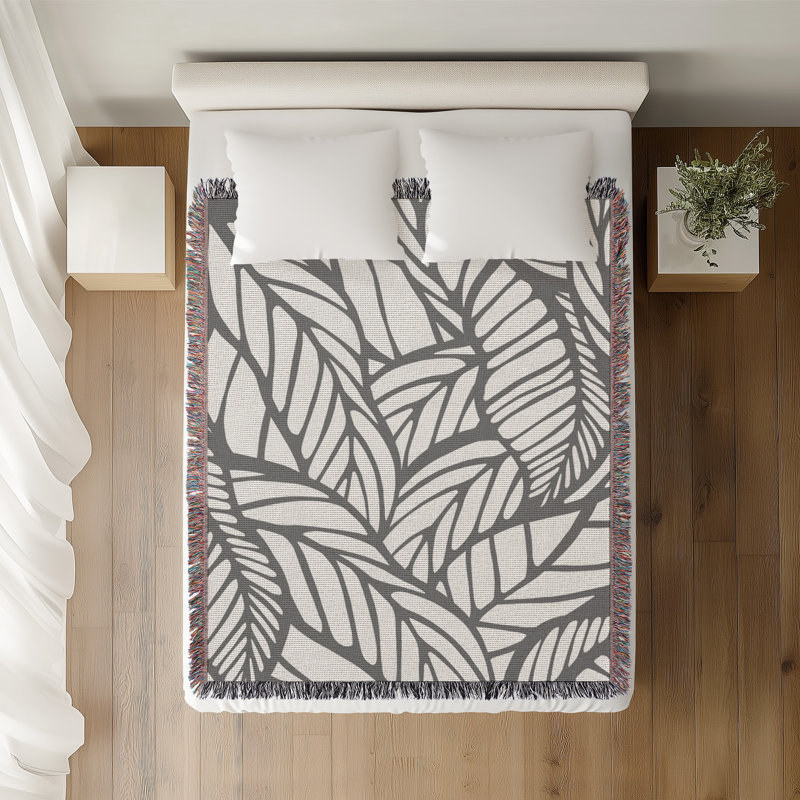Jeté en coton Caro, Gris, 50 x 60