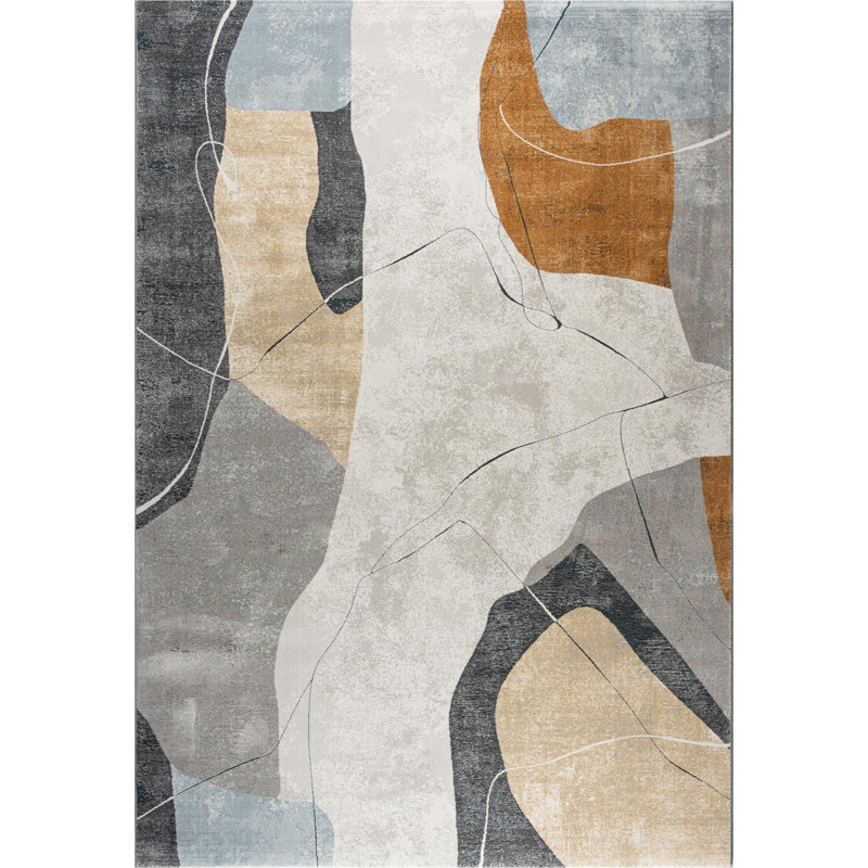 Canyon Power Loom Polyester Rug , Beige, Rectangle 160 x 230 cm