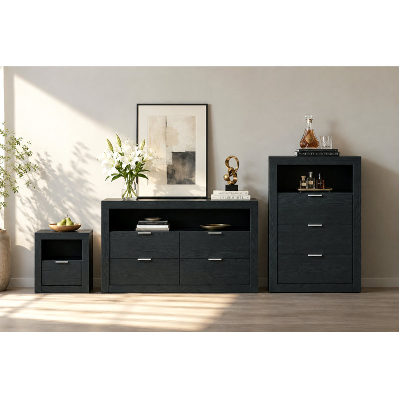 3-Pieces Bedroom Sets, Black
