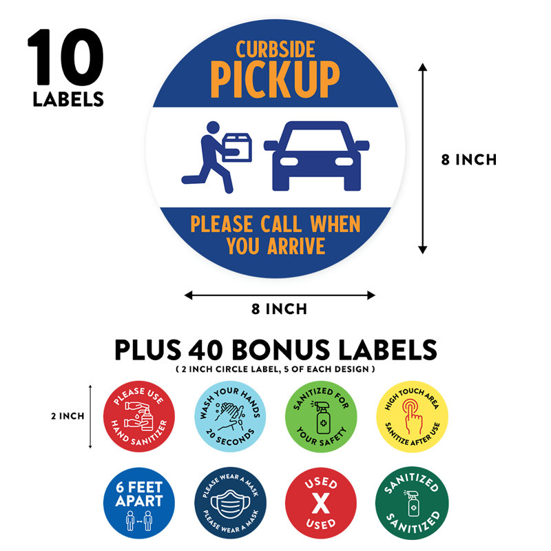 Curbside Pickup, Please Call When You Arrive Business Sign