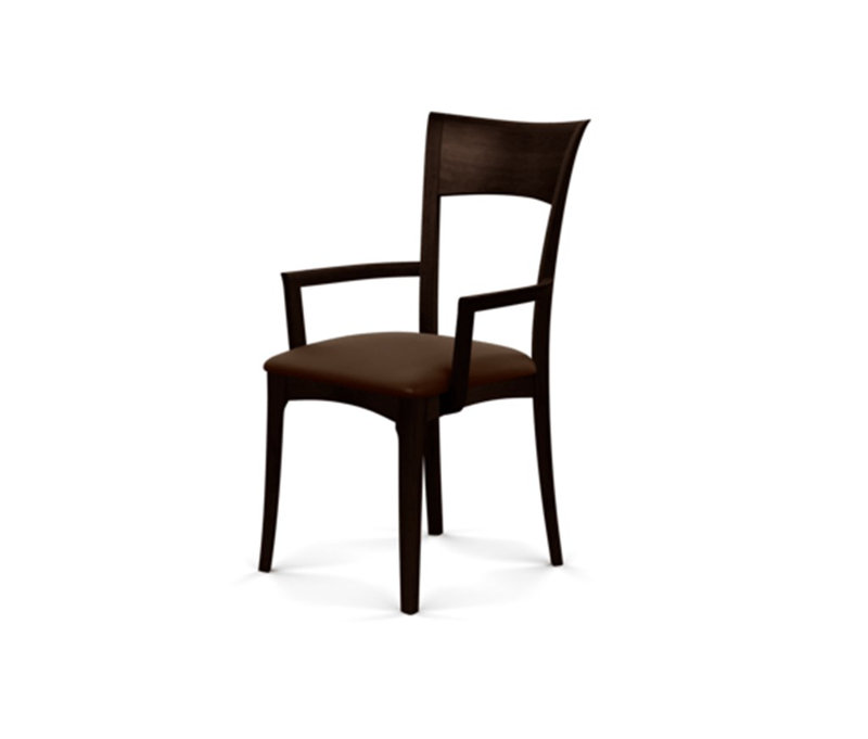 Ingrid 19.25'' H Upholstered Cherry Armchair, Smoke Cherry, Coffee