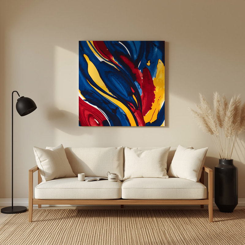 Aquarelle abstraite, art mural en métal bleu 56, H 12 po x l 12 po