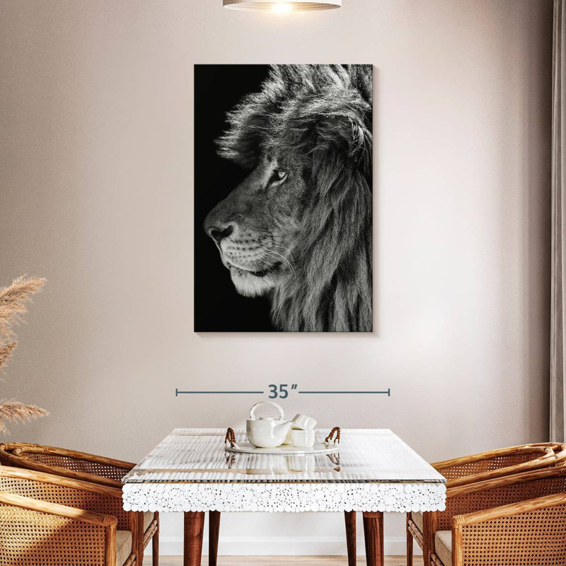 Brampt Lion Side Profile, 45" H x 30" W