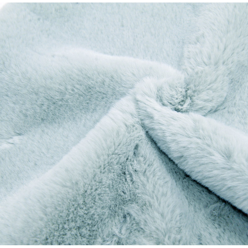 Housse de coussin lourd en fausse fourrure, H 20 pi x l 20 pi, Bleu vaporeux