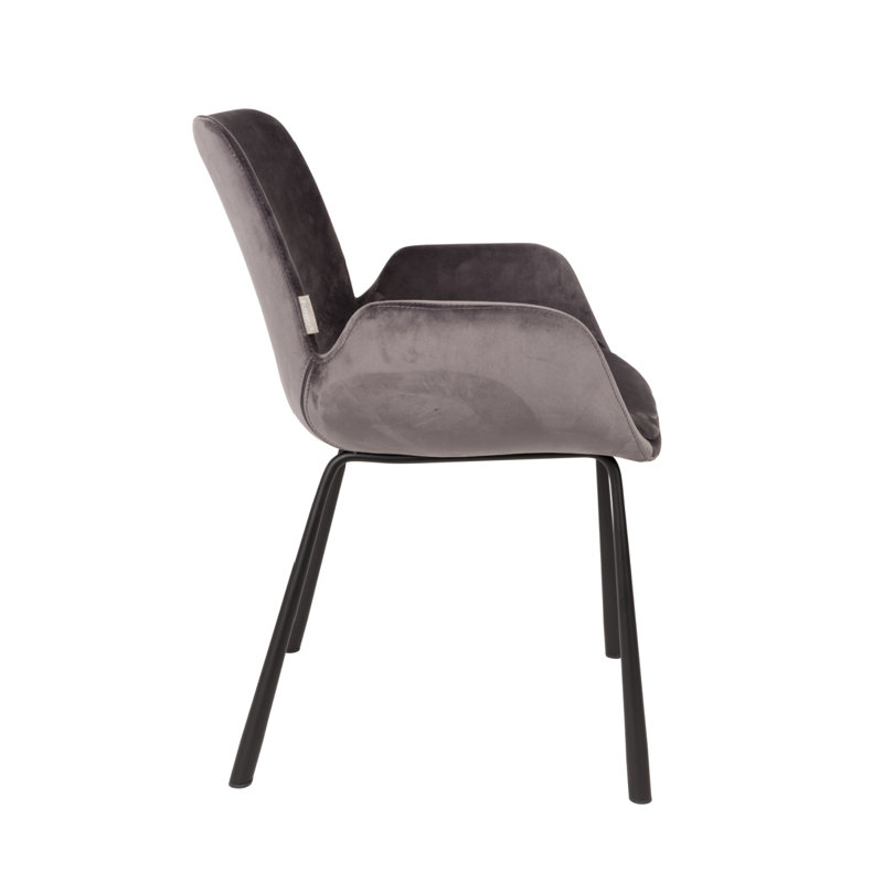 Britt Armchair, Dark Gray Velvet