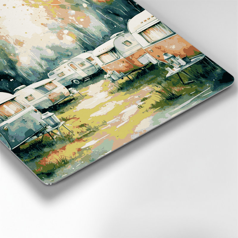 Transport, véhicules récréatifs, art mural en métal beige, 8" H x 8" W