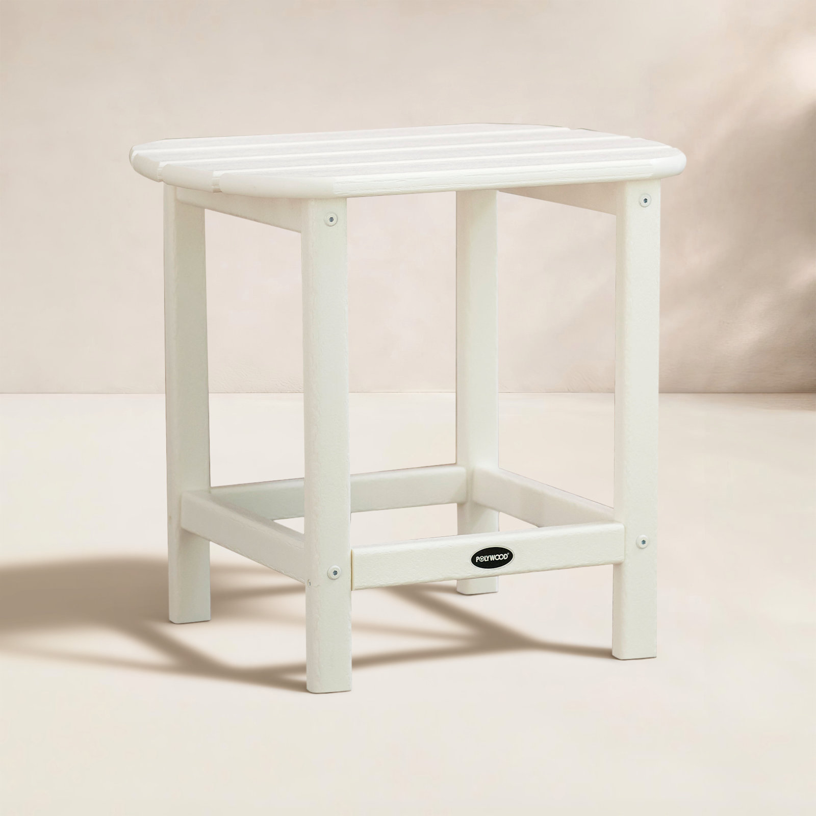 POLYWOOD® South Beach 15" Patio Side Table, White