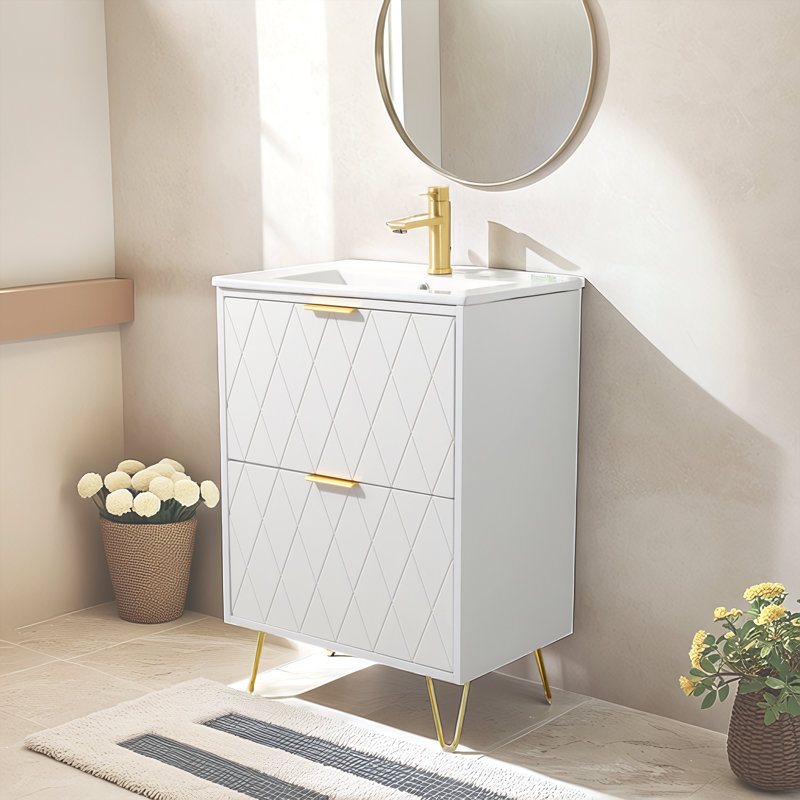 Ensemble de meuble-lavabo simple 24 po blanc