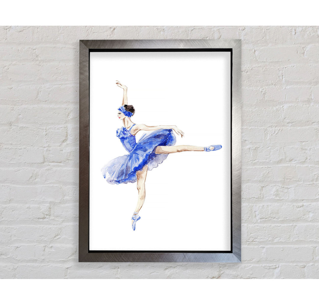 Blaue Ballerina 8 - Einzelner Bilderrahmen Kunstdrucke