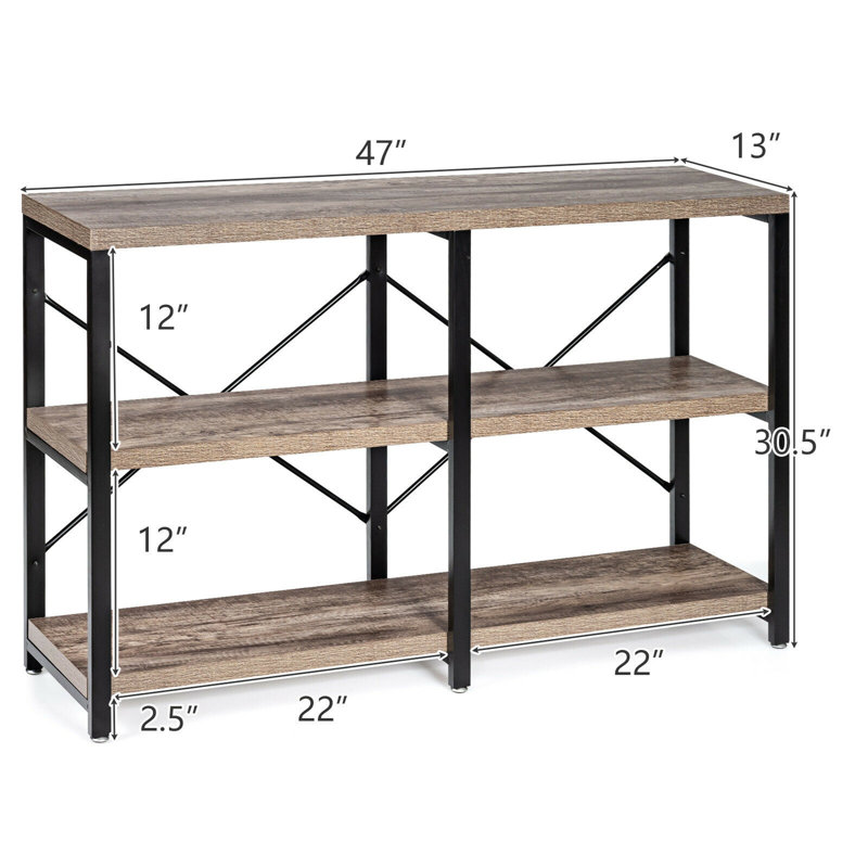 47'' Console Table, Gray Oak