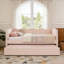 Lit de jour avec lit gigogne simple sans sommier, avec port USB et adorable forme de vague-1763544195