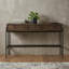 Console et tiroirs 14 po en bois massif brun et noir