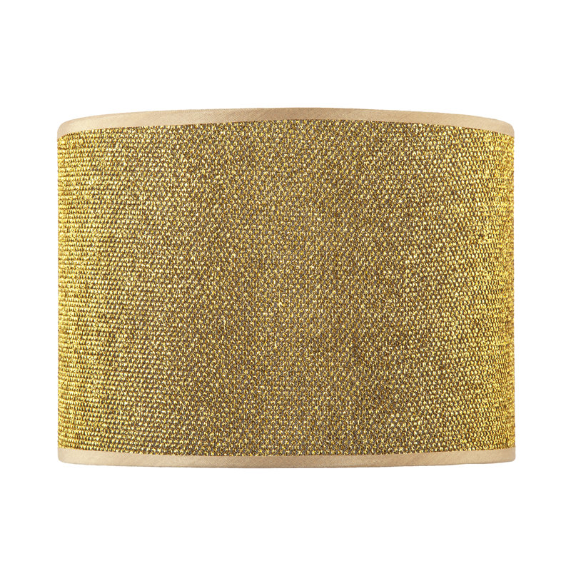 18cm H Fabric Drum Lamp Shade ( No Direct Attachment Method ) in Gold