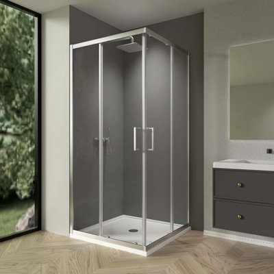 Porte de douche coulissante lisse avec poignée durable et fonction anti-fuite