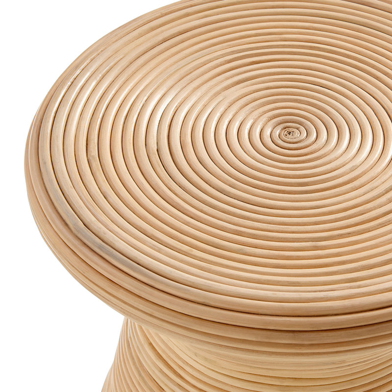 Table d'appoint ronde en rotin naturel Tavi