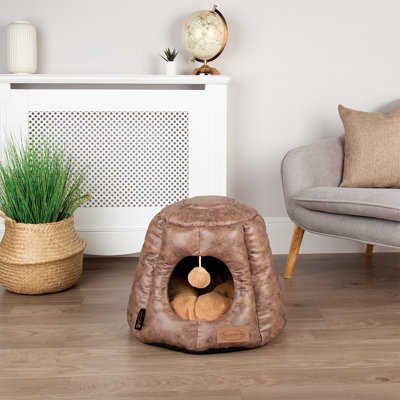 Knightsbridge Round Faux Leather Pet Bed