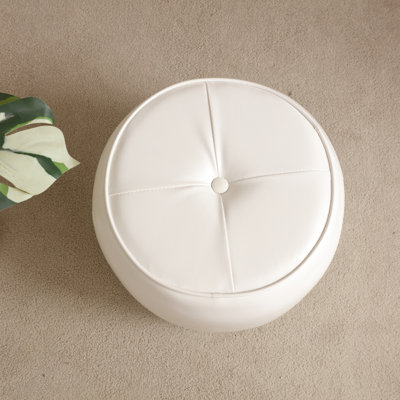 11.8In Small Tufted Round Upholstered Ottoman