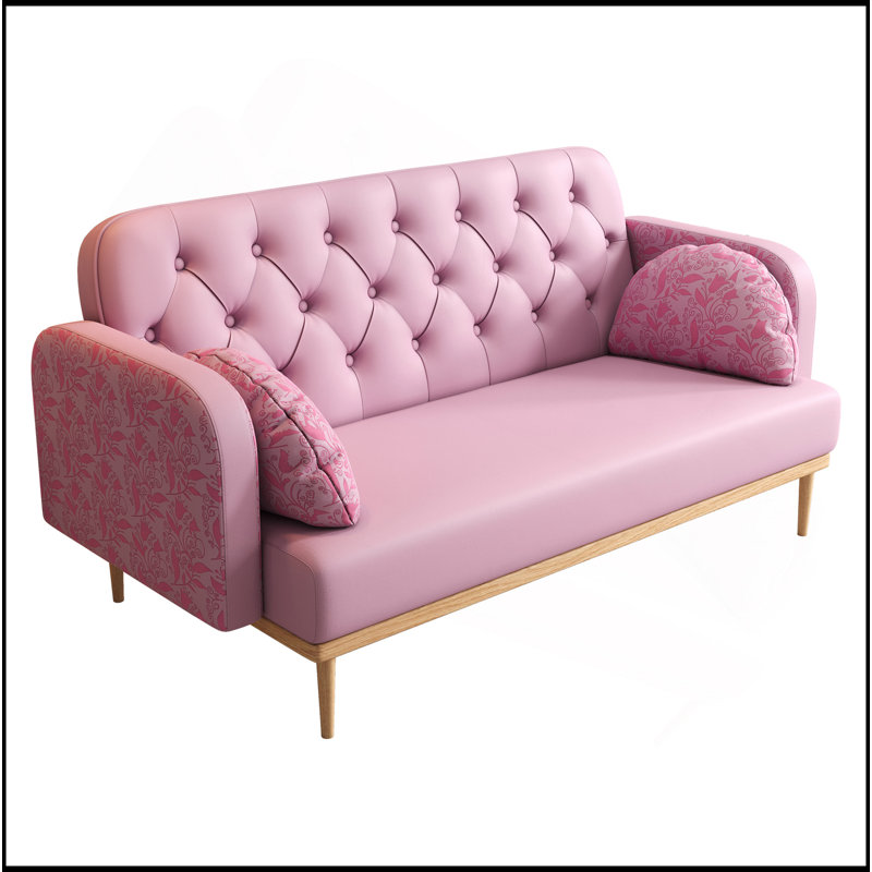 Canapé avec causeuse et motif tulipe, Rose clair